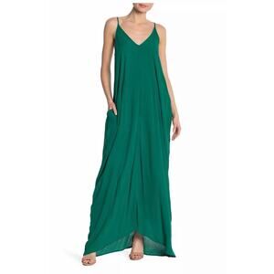 Lovestitch Weekend Mila Maxi Dress Green S/M Flowy Pockets NWT Cocoon